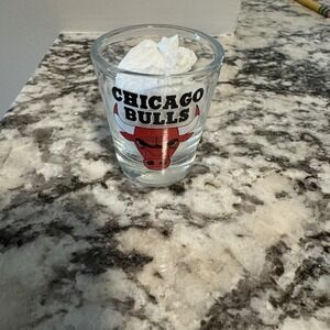 Chicago Bulls Team Logo Shot Glass Hunter Shoot Shooter Glass One Piece VTG